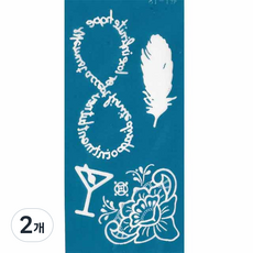 재사용 가능한 지워지는 셀프 헤나타투 도안 D-01~10, 2개, D-07