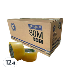 궁민 opp 박스 테이프 경포장 투명 포장용 80m, 12개