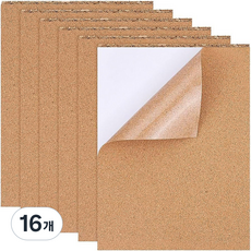 8개 자착 코르크 단열판 사각형은 게시판 벽 장식용 DIY 공예품 30x21x0.1cm, 16개, 1mm