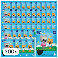 플로우 KF94 마스크 귀안아픈 숨쉬기편한 새부리형 어린이 소형, 1개입, 300개, 블랙