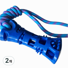 제이제이펫 대형견 사각 모양 장난감 스트레스 해소용 강아지 치아 관리 치발기, 파랑, 2개