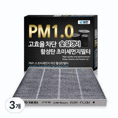 대한 PM1.0 활성탄 초미세먼지 에어컨필터 KC, KC105, 3개