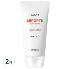 휘트리 고움 레포츠 선크림 / 땀과물에 강한 스포츠레저용 끈적임 번들거림 백탁NO, 60ml, 2개