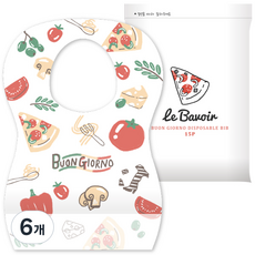 르베부아 본조르노 일회용 아기 턱받이 15p, 6개, 15개입