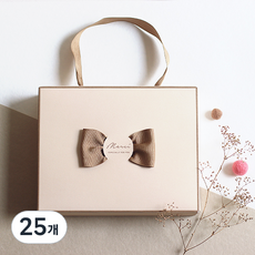 [오브제스타] 리본선물박스_손잡이형 (베이지)_5개, 25개