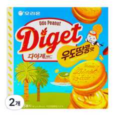 오리온 다이제샌드 우도땅콩, 2개, 392g