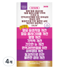 바이벡스건강 오메가 브이 V 치로우 남성 여성 혈액순환 기억력 콜레스테롤 중성지방 피부 케어 초임계 알티지 rTG 오메가3 영양제 보라지 오일 감마 리놀렌산 나토키나제 보조제, 4개, 360정