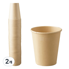 대나무 종이컵 6.5온스 190ml 일회용 PLA코팅 카페용 사무실 자판기 ECH 03, 2개, 50개입
