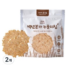 백년본가 국내산 1mm 햇쌀 건강간식 현미 귀리 누룽지칩, 100g, 2개