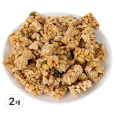 [입안 가득 고소함] 20년전통 뻥튀기곡물나라 땅콩강정 견과류 웰빙 전통 과자, 2개