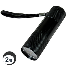 MOIS 휴대용 UV LED 자외선 랜턴 손전등, 2개, 블랙