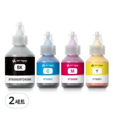 잉크다파라 브라더 호환잉크 BTD60 BT6000 BT5000 세트, 검정+파랑+빨강+노랑, 2세트 검정+파랑+빨강+노랑, 2세트
