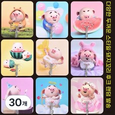 초강력 펀치 없는 접착식 후크 투명형 사이즈 6.5x6.5cm10마리, 러블리 패턴 7.5*8.5 랜덤 배송, 30개