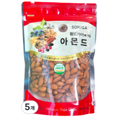 황토가마에 구운 아몬드, 500g, 5개