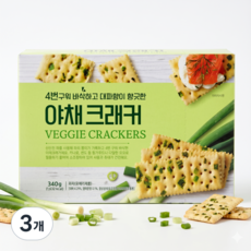 4번구워 더 바삭한 대파향 야채 크래커, 3개, 340g