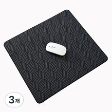 화이트 라인 마우스패드 장패드, 3개, 400X450X4MM 블랙