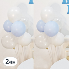 올리브파티 펄풍선 하트 풍선 풍선꽂이 풍선스탠드 2개 생일파티용품 세트, 2세트, 투명블루