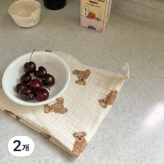브라운곰돌이 거즈면행주 키친크로스, 브라운곰, 2개