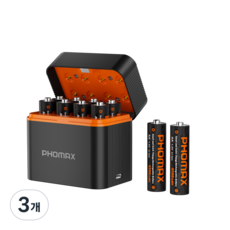 PHOMAX 스마트 충전함 AA 4200mWh 리튬 배터리 8P 포함 PH-L811, 3개