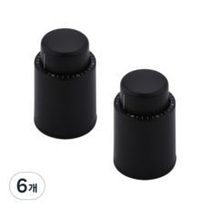 소소무역 진공 와인스토퍼 타이머 와인마개 2개입, 6개, 블랙
