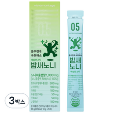 비비드몽타주 숙취해소 스틱젤리 밤새노니 5포, 3박스, 90g