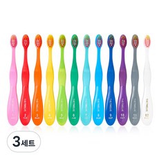 더트웰브 3단계 혼합치열기 전용 어린이 칫솔 3세이상, 비비드, 12개입, 3세트