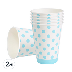 피플스파티 파티컵 240ml 라인도트 18P, 2개, 18개, 스카이