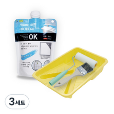 홈스타파스텔 방문 가구 벽면 벽지 셀프 도구세트, 3세트, 400ml, 주황