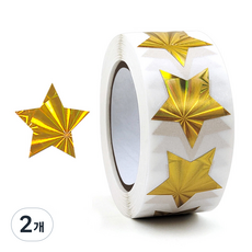 바이트 금별 은별 스티커, 2개, 샤이닝 금별