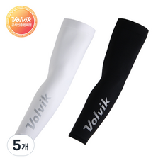 [VOLVIK] 볼빅 아쿠아엑스 냉감 골프 쿨토시 팔토시 양손 자외선차단 파크골프 운전 낚시 등산 스포츠 쿨토시, 화이트, 5개