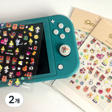 모여봐요 동물의 숲 미니 스티커 닌텐도 폰 꾸미기 디카 아이폰 섬꾸, 2개, 모동숲스티커