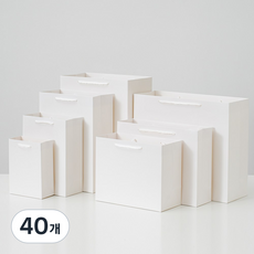 두꺼운 화이트 종이가방 고급 쇼핑백 튼튼한 종이쇼핑백 대형 무지 선물 미니 인쇄 제작 정사각 어젠다, 두꺼운 화이트 가로대 (32x11.5x28), 40개