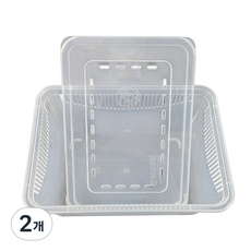 레파즈 적재형 케이지 소 몸통뚜껑세트, 2개, 투명