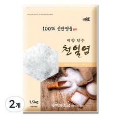 백양 탈수 천일염 자연 건조 신안 굵은 소금, 2개, 3kg