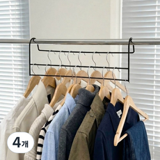 [1+1] 루시아이 3배 공간활용 압축 옷걸이 2colors, 블랙, 4개