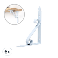 ZIO-BIZ 벽선반 브라켓 받침대 화이트 250mm / 선반대 까치발 선반지지대 선반브라켓 선반받침 선반고정 벽선반 브라켓 지지대 ㄱ자 꺽쇠, 6개