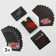 큰나무 물에 젖지 않는 PVC 포커카드 홀덤 마술 트럼프, 레드블랙, 3개