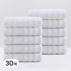 록신 데일리 수건 세면타월 코마사 110g 30수, 30개, 화이트