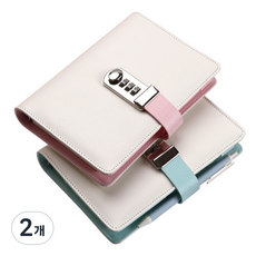 6공 비밀 잠금 일기장 다이어리 비밀 노트 A6 커버 현금 저축 바인더 지퍼팩 제공, 핑크 6공 비밀 일기장, 2개