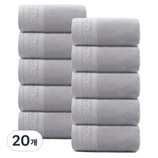 록신 프리미엄 데일리 순면 코마사 수건 40수 부드러운 호텔타월 10장세트 호텔 수건, 라이트그레이, 20개