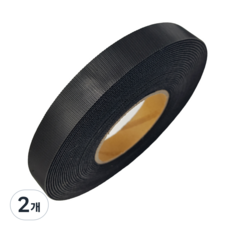 폭 2cm 국산 잘라쓰는 전선정리 암수한몸 양면벨크로타이 검정색 슬림형, 10미터 5롤, 2개
