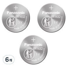 파나소닉 CR1632 3V 리튬 건전지 카드, 6개, 1개입