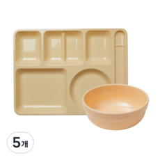 [식판의 고수] 주니어 한식식판 + 한식볼 SET (7 colors), 5개, 바닐라 아이스크림
