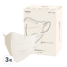힐타임 코코핏 KF94 컬러 마스크 소형L 새부리형 숨쉬기편한, 25매입, 3개, 크림아이보리