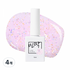찐딱 프리미엄 네일아트 젤컬러 젤네일, 4개, 10ml, JJ102G (연핑크 솜사탕글리터)