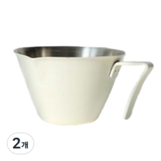 원두걸스 스텐 에스프레소 샷잔 스테인레스 저그 벨크리머 눈금, 2개, 아이보리