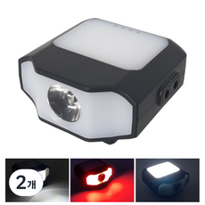 GJ-3가지 기능 LED 센서형 캡라이트&헤드랜턴 텐트걸이등, 블랙, 2개