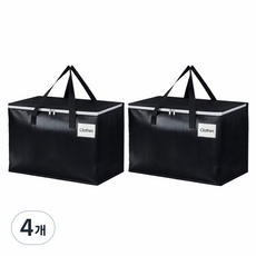 에이제이큐 초대형 방수 다용도 이사가방 정리함, 4개, 블랙