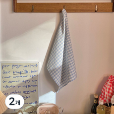 체크 키친크로스 고리디자인 다용도덮개 국내생산 12color, 2개, 6) 스카이