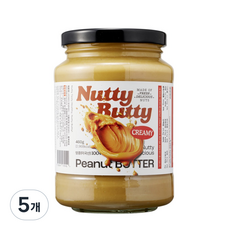 너티버티 땅콩 % 땅콩버터 피넛버터 무첨가 무가당 땅콩잼, 5개, 460g